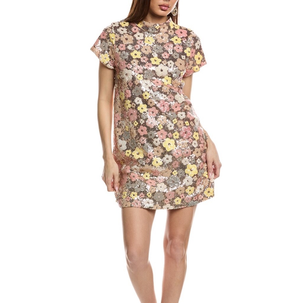 NWT! Fate - Floral Sequin Dress - M